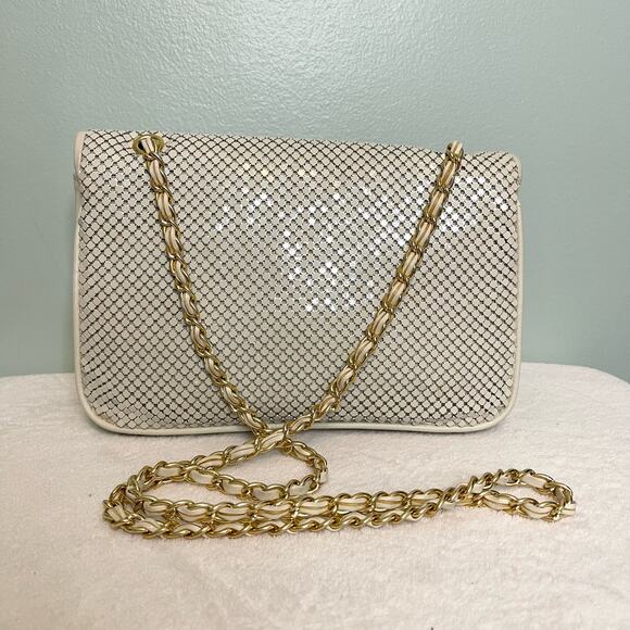 Vintage Whiting and Davis Cream Chain Beaded Bag - Picture 8 of 10